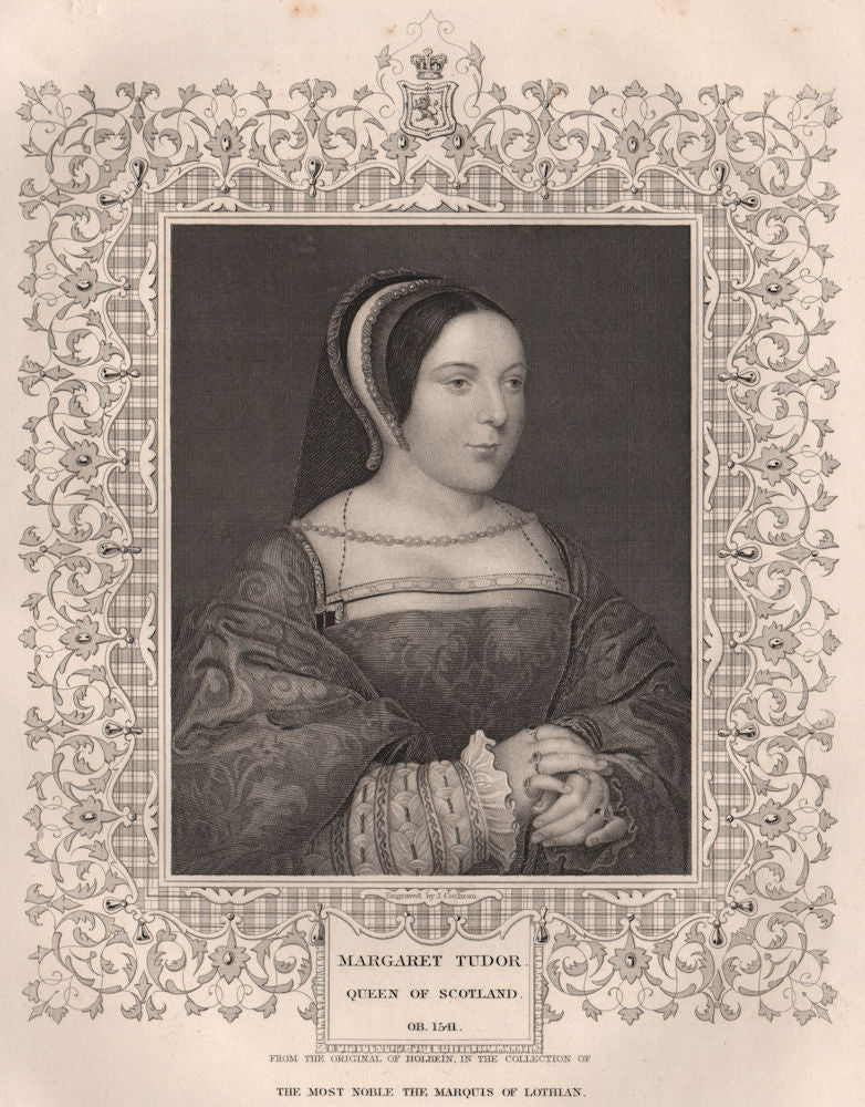 BRITISH HISTORY. Margaret Tudor. Queen of Scotland. TALLIS 1853 old print